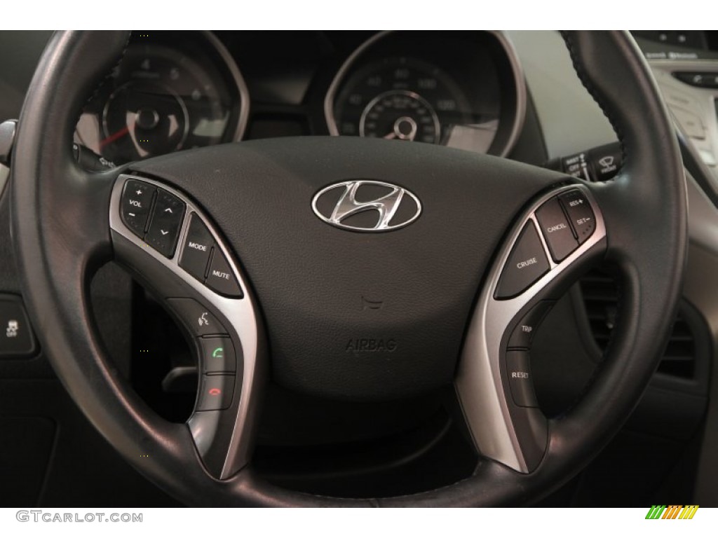2013 Hyundai Elantra GLS Black Steering Wheel Photo #107239118