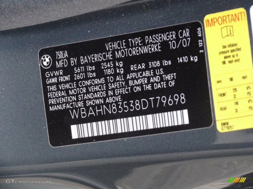 2008 7 Series 750Li Sedan - Moonstone Metallic / Black photo #38
