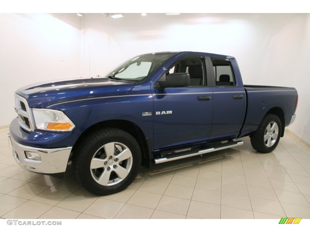 2009 Ram 1500 SLT Quad Cab 4x4 - Deep Water Blue Pearl / Dark Slate/Medium Graystone photo #3