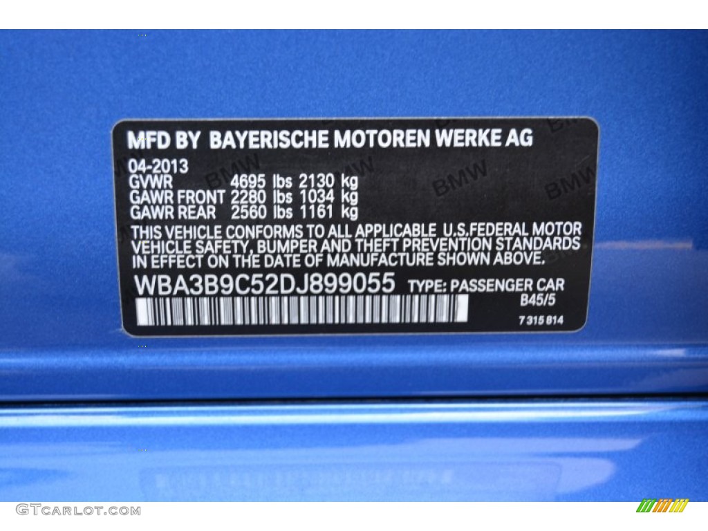 2013 BMW 3 Series 335i xDrive Sedan Color Code Photos