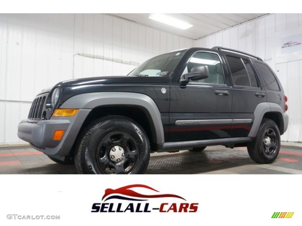 2005 Liberty Sport 4x4 - Black Clearcoat / Medium Slate Gray photo #1