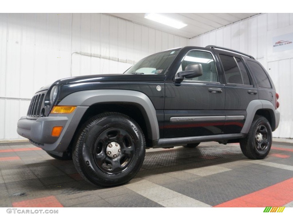 2005 Liberty Sport 4x4 - Black Clearcoat / Medium Slate Gray photo #2
