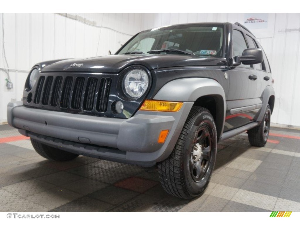 2005 Liberty Sport 4x4 - Black Clearcoat / Medium Slate Gray photo #3