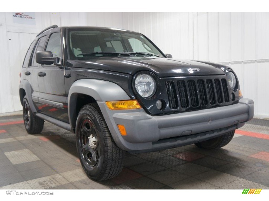 2005 Liberty Sport 4x4 - Black Clearcoat / Medium Slate Gray photo #5