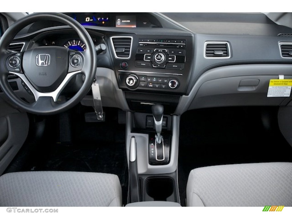 2015 Honda Civic LX Sedan Gray Dashboard Photo #107252864