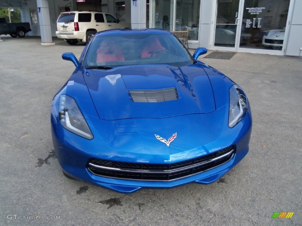 2015 Corvette Stingray Coupe - Laguna Blue Tintcoat / Adrenaline Red photo #2