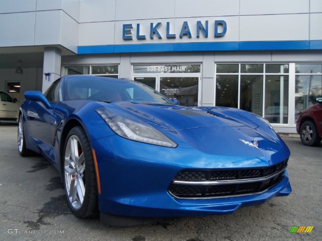 2015 Corvette Stingray Coupe - Laguna Blue Tintcoat / Adrenaline Red photo #3
