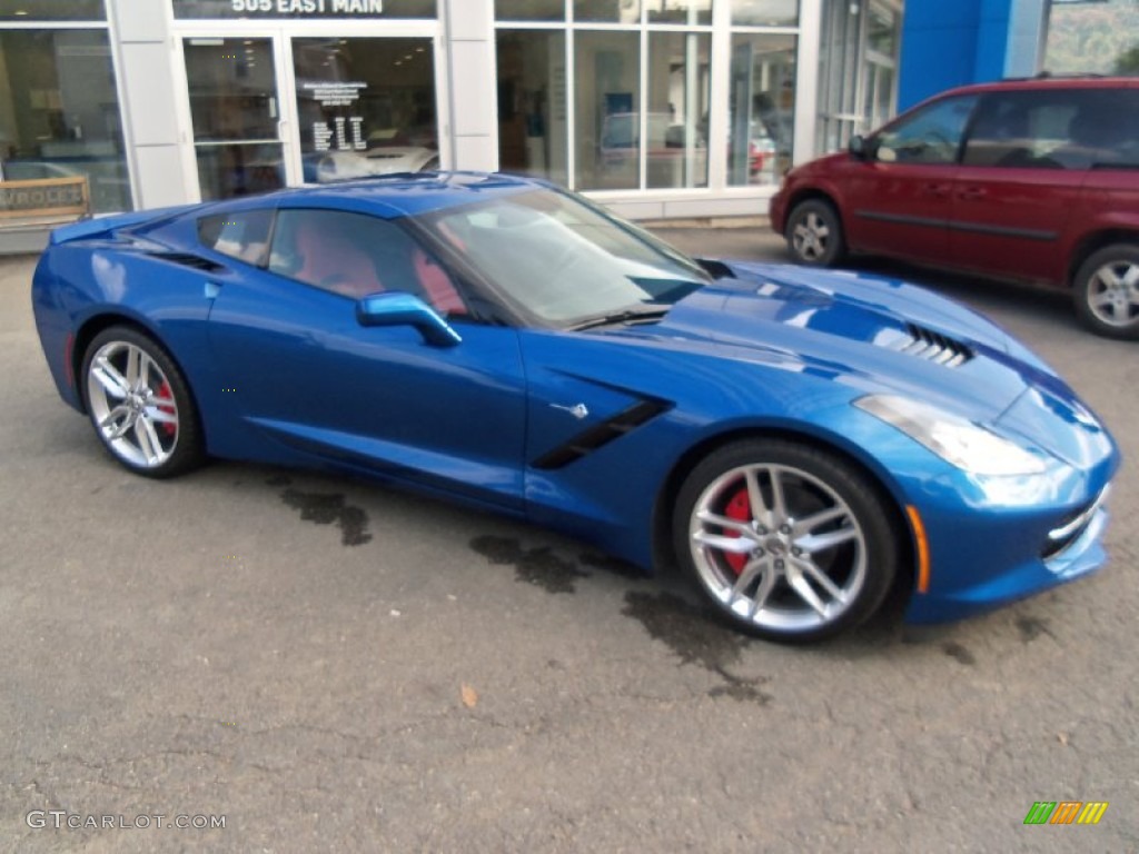 2015 Corvette Stingray Coupe - Laguna Blue Tintcoat / Adrenaline Red photo #4