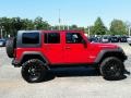 2010 Flame Red Jeep Wrangler Unlimited Rubicon 4x4  photo #4