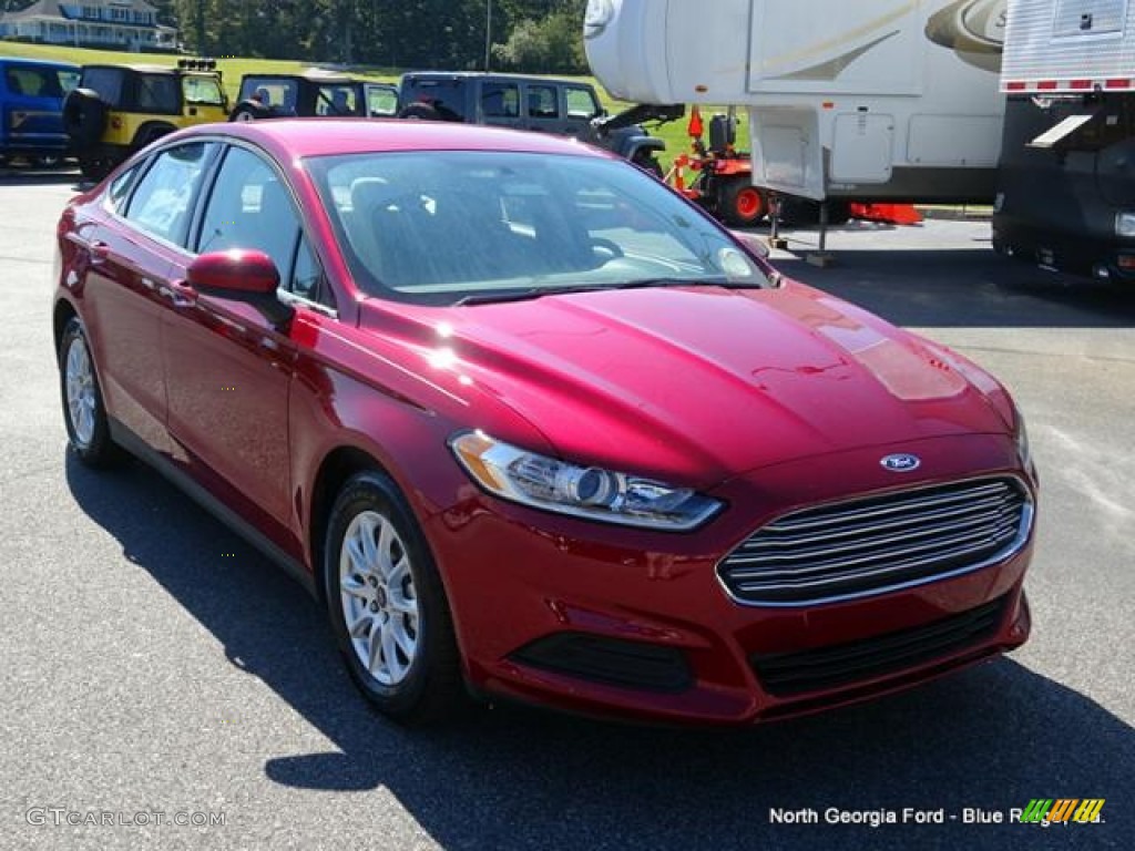 2016 Fusion S - Ruby Red Metallic / Medium Earth Gray photo #7