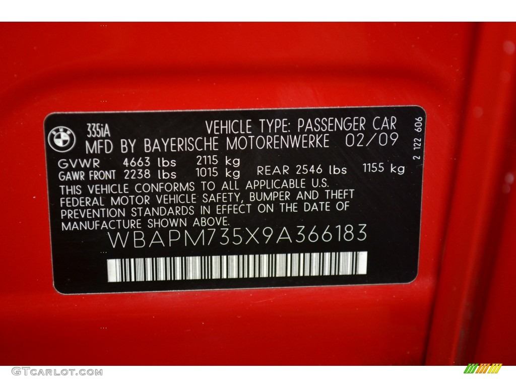 2009 3 Series 335i Sedan - Crimson Red / Black photo #11