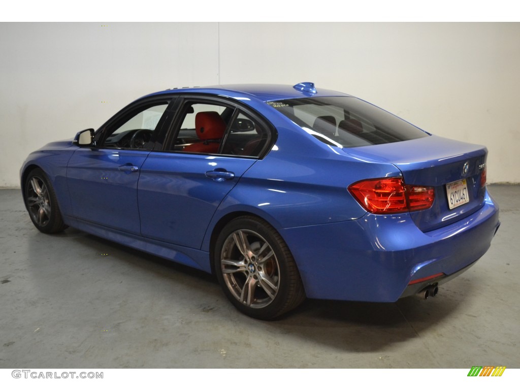 2013 3 Series 328i Sedan - Estoril Blue / Coral Red/Black photo #5