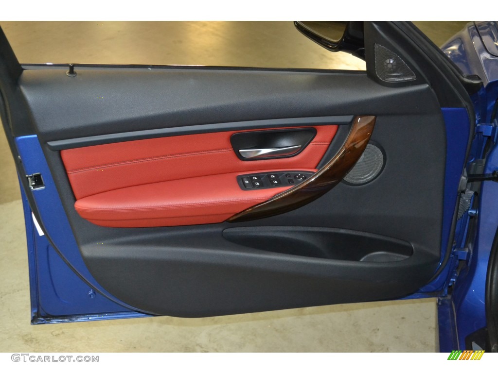 2013 3 Series 328i Sedan - Estoril Blue / Coral Red/Black photo #16