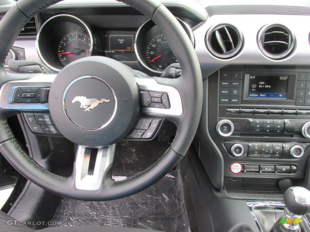 2016 Ford Mustang GT Coupe Ebony Steering Wheel Photo #107271836