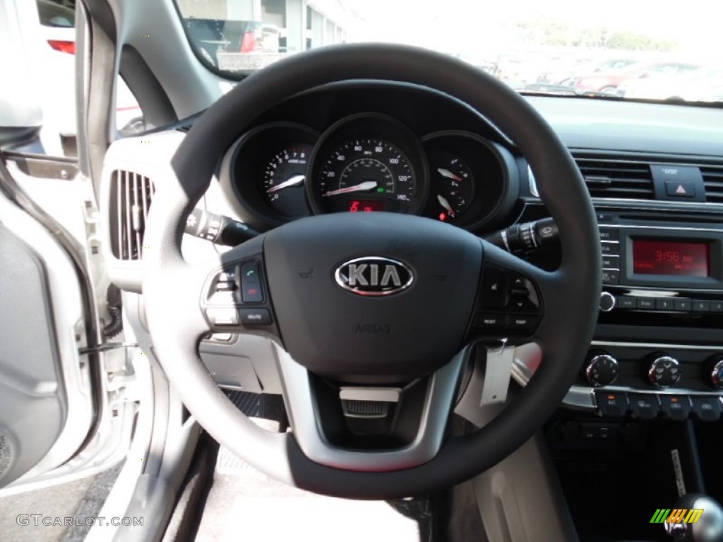 2016 Kia Rio LX Sedan Black Steering Wheel Photo #107274938