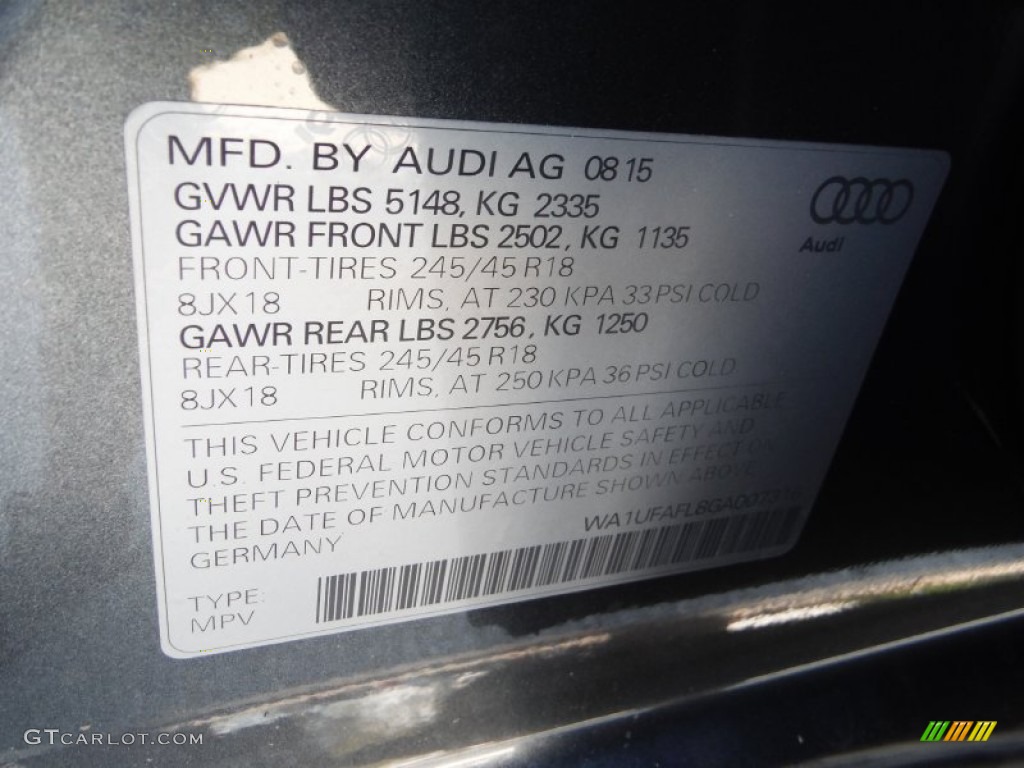 2016 allroad Premium quattro - Monsoon Gray Metallic / Black photo #40