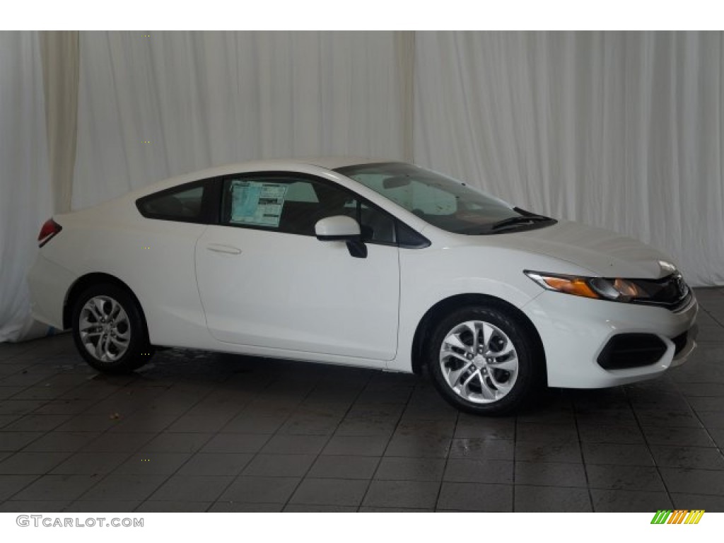 2015 Civic LX Coupe - Taffeta White / Gray photo #5