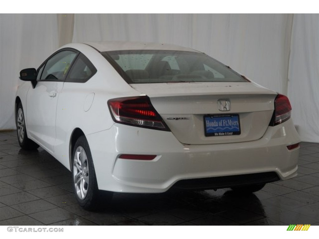 2015 Civic LX Coupe - Taffeta White / Gray photo #6