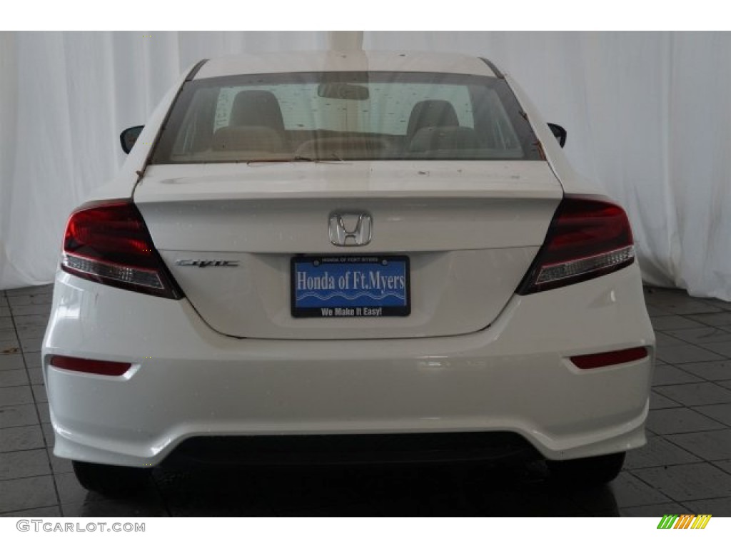 2015 Civic LX Coupe - Taffeta White / Gray photo #7