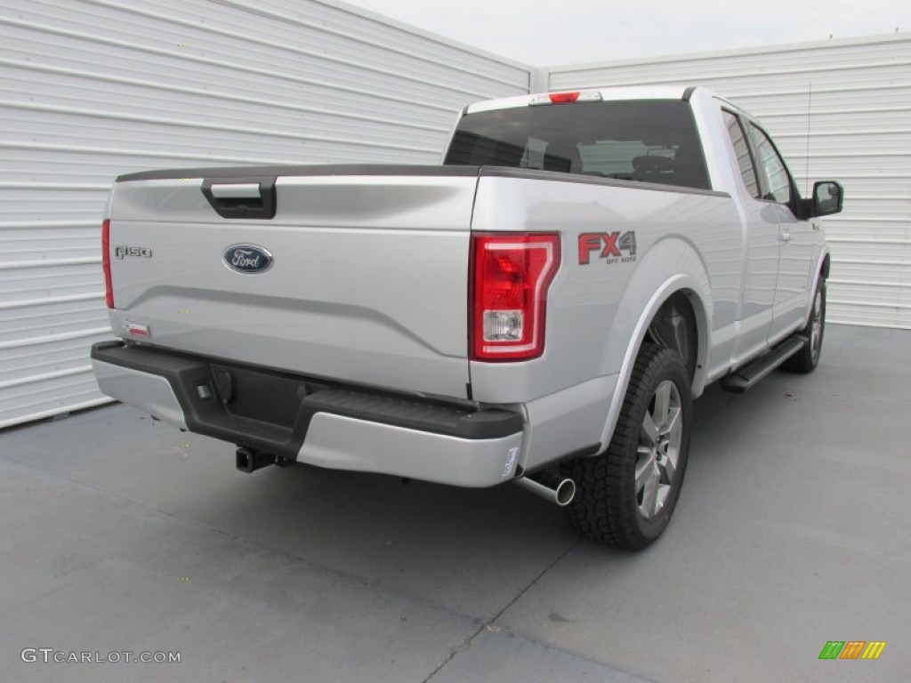 2015 F150 XLT SuperCab 4x4 - Ingot Silver Metallic / Black photo #4