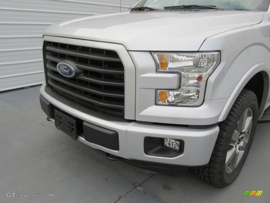 2015 F150 XLT SuperCab 4x4 - Ingot Silver Metallic / Black photo #10