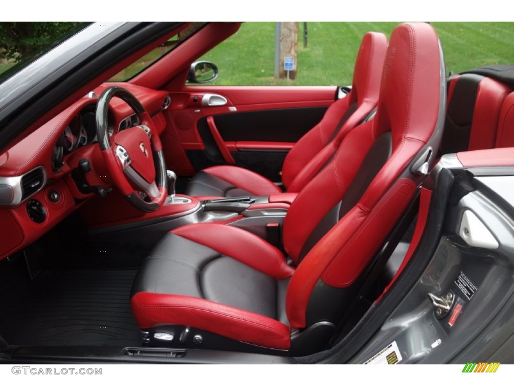 Black/Carrera Red Interior 2008 Porsche 911 Turbo Cabriolet Photo #107286947