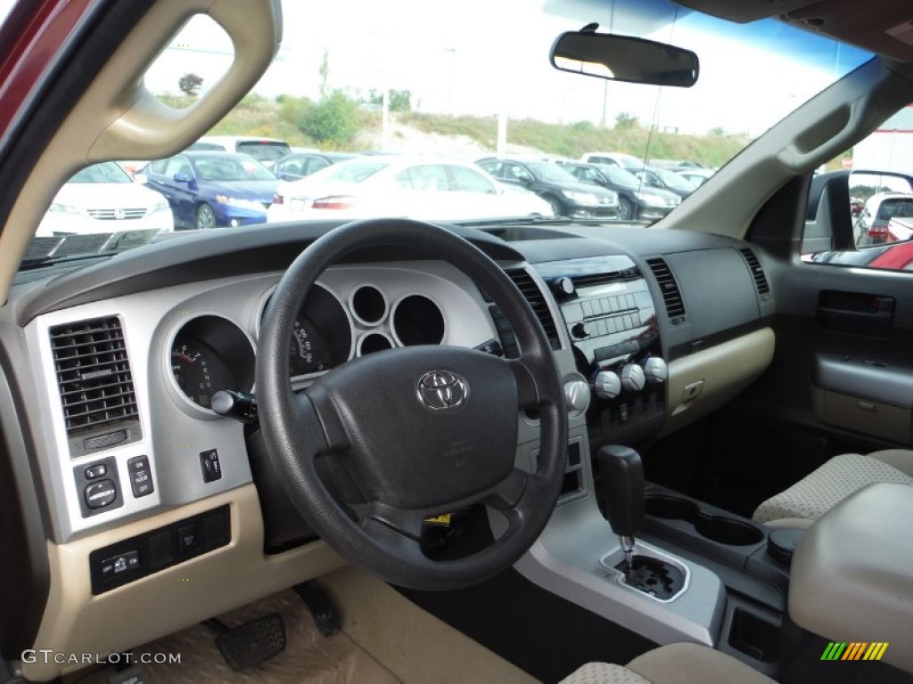 2008 Tundra SR5 Double Cab 4x4 - Salsa Red Pearl / Beige photo #16