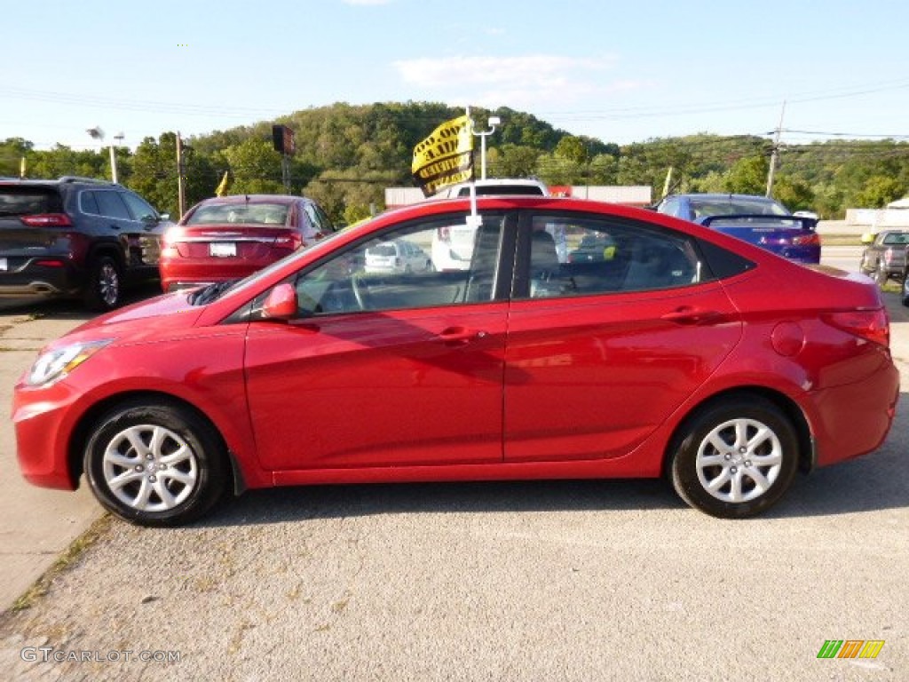 2012 Accent GLS 4 Door - Boston Red / Gray photo #2
