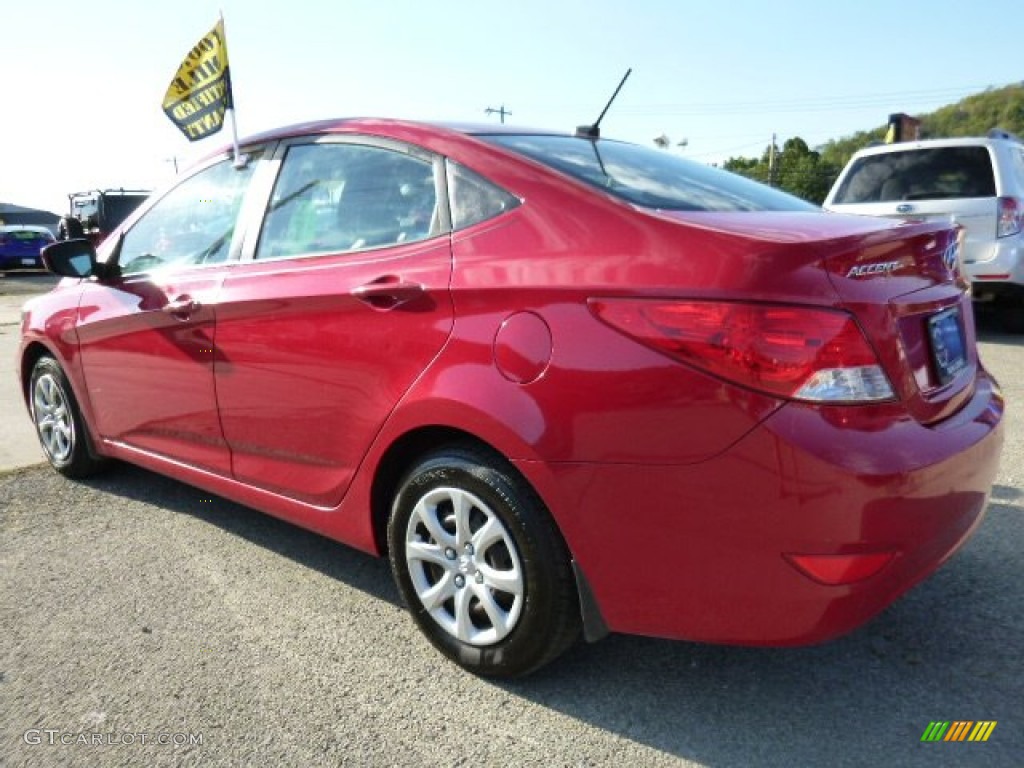 2012 Accent GLS 4 Door - Boston Red / Gray photo #3