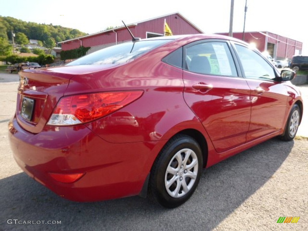 2012 Accent GLS 4 Door - Boston Red / Gray photo #4