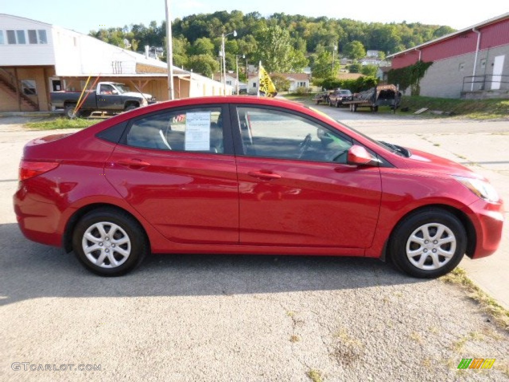 2012 Accent GLS 4 Door - Boston Red / Gray photo #5