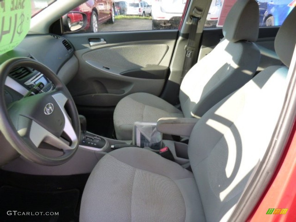 2012 Accent GLS 4 Door - Boston Red / Gray photo #10