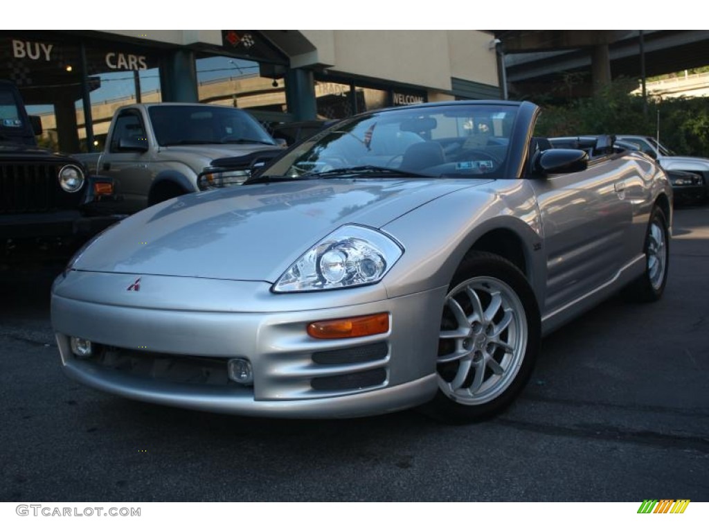 2001 Eclipse Spyder GT - Sterling Silver Metallic / Black photo #2