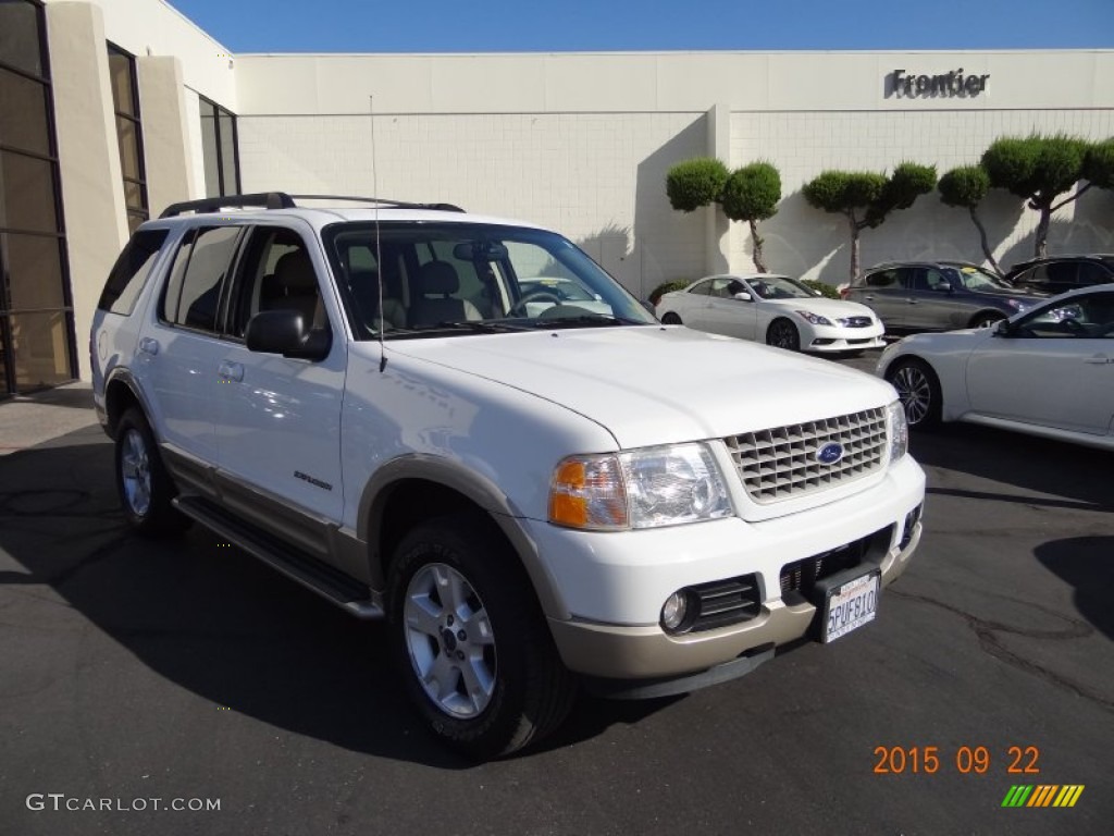 2005 Explorer Eddie Bauer 4x4 - Oxford White / Medium Parchment photo #3