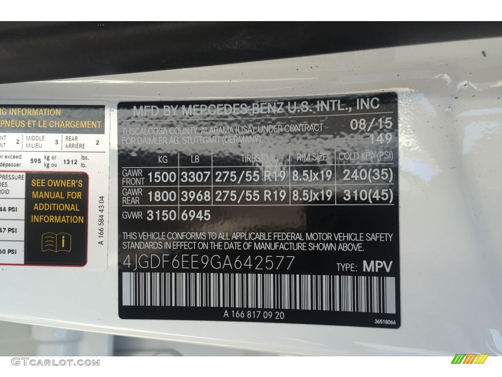 2016 GL Color Code 149 for Polar White Photo #107313722