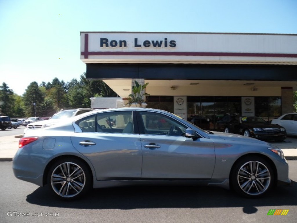 2015 Q50 S 3.7 AWD - Hagane Blue / Stone photo #1