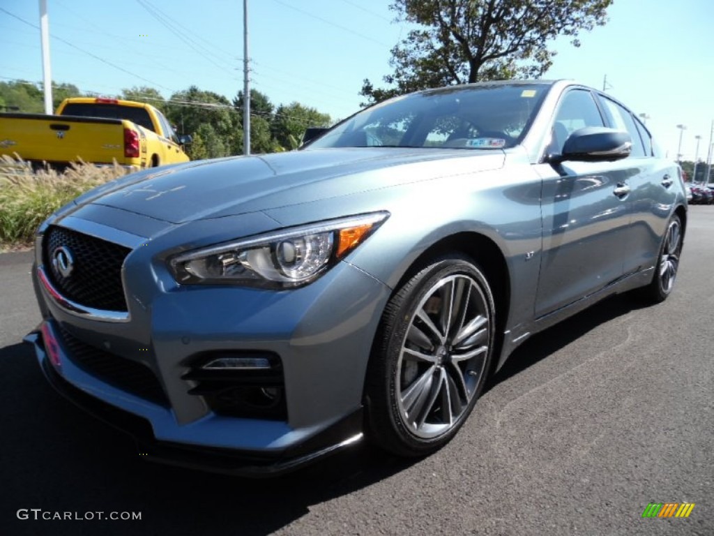 2015 Q50 S 3.7 AWD - Hagane Blue / Stone photo #7