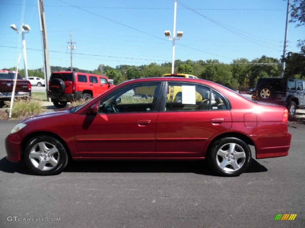 2005 Civic EX Sedan - Tango Red Pearl / Ivory photo #6