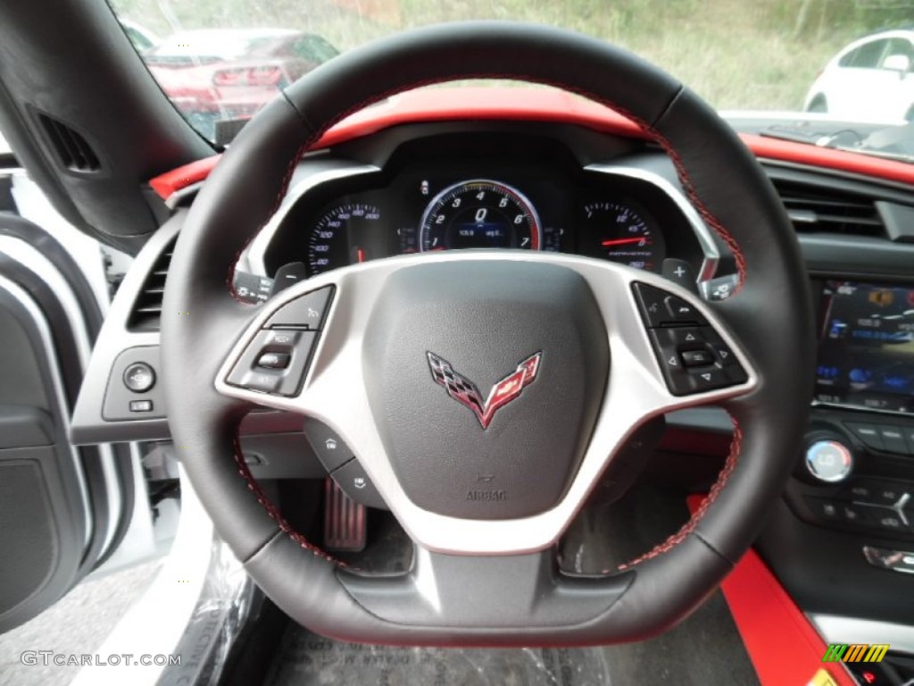 2016 Chevrolet Corvette Stingray Coupe Adrenaline Red Steering Wheel Photo #107326790