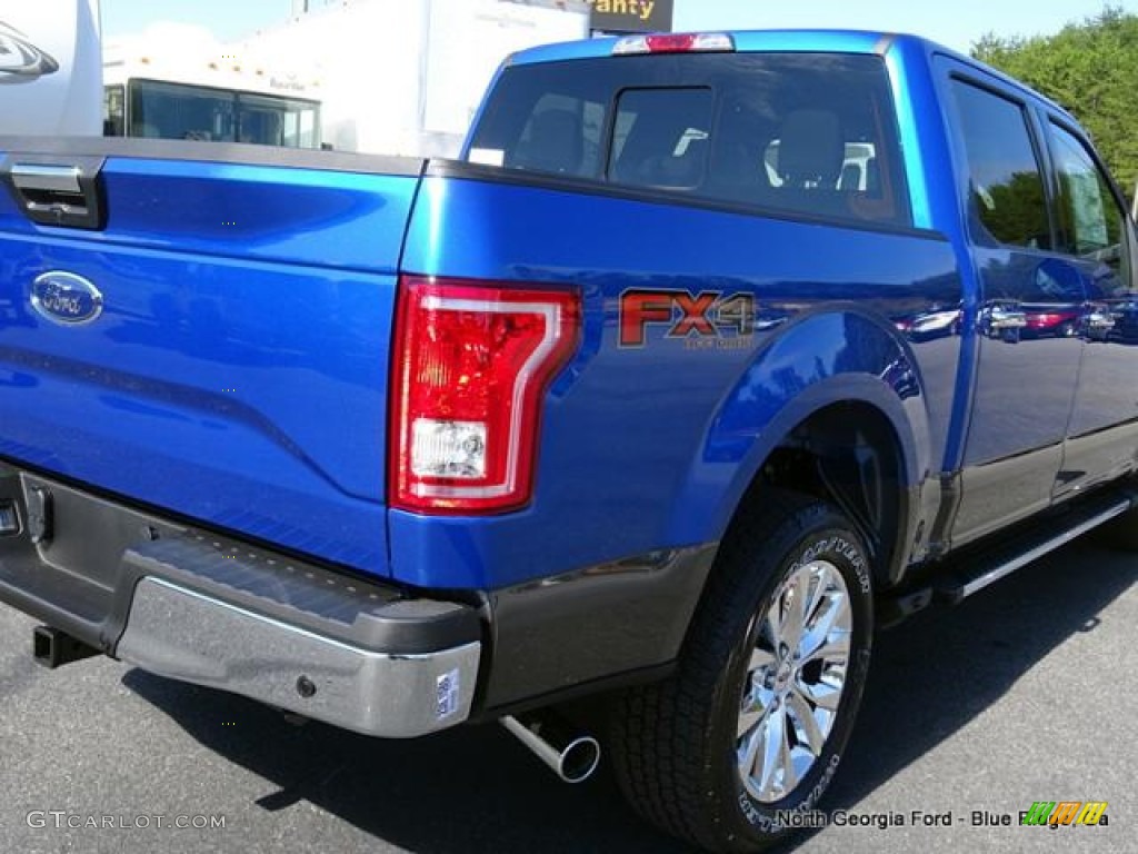 2015 F150 XLT SuperCrew 4x4 - Blue Flame Metallic / Medium Earth Gray photo #31