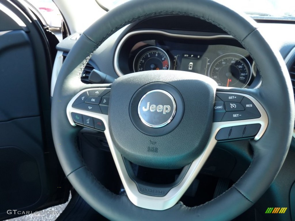 2016 Jeep Cherokee Latitude 4x4 Black Steering Wheel Photo #107343517