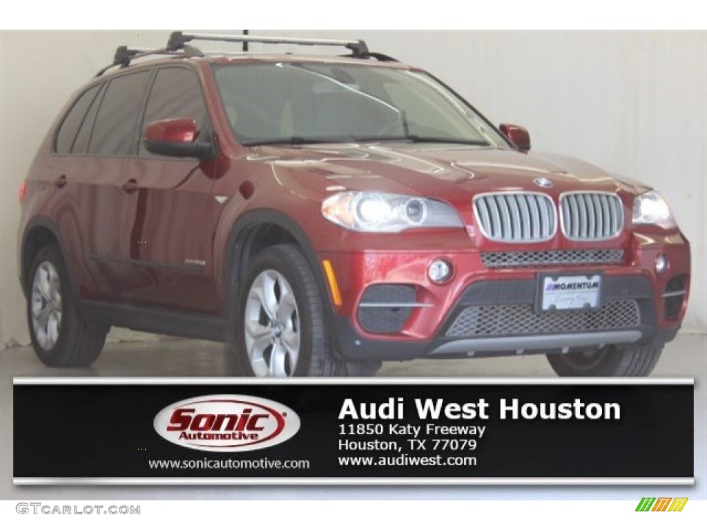2012 X5 xDrive35d - Vermillion Red Metallic / Black photo #1
