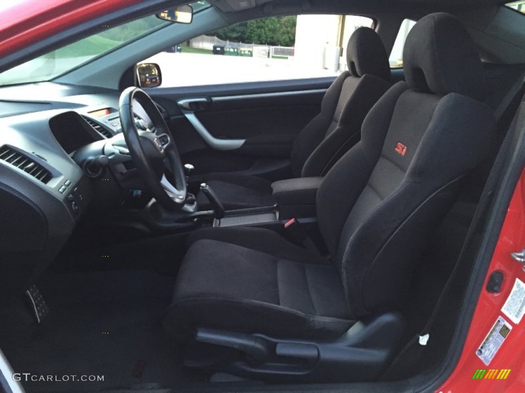 Black Interior 2008 Honda Civic Si Coupe Photo #107349757