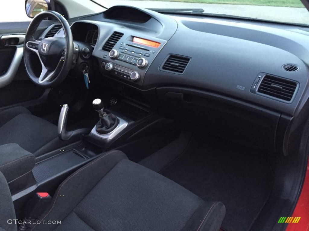 2008 Honda Civic Si Coupe Black Dashboard Photo #107350254