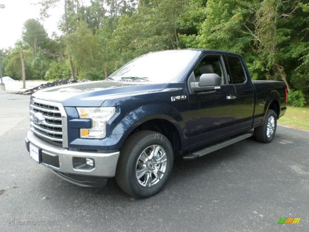 2015 F150 XLT SuperCab - Blue Jeans Metallic / Medium Earth Gray photo #11