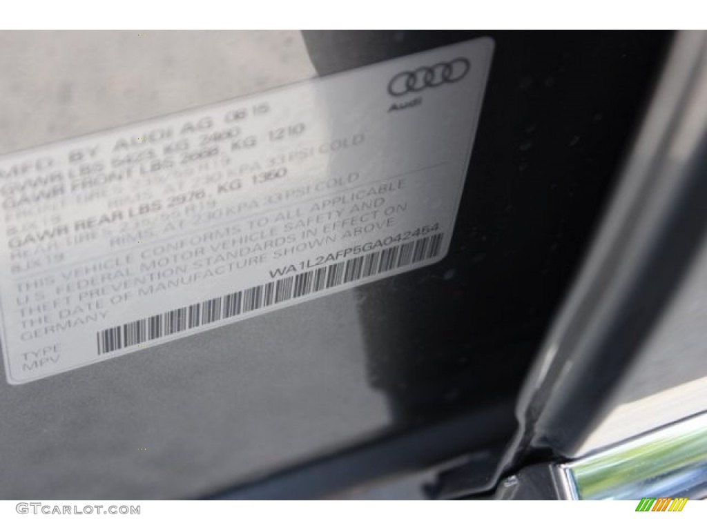 2016 Q5 2.0 TFSI Premium Plus quattro - Monsoon Gray Metallic / Black photo #43