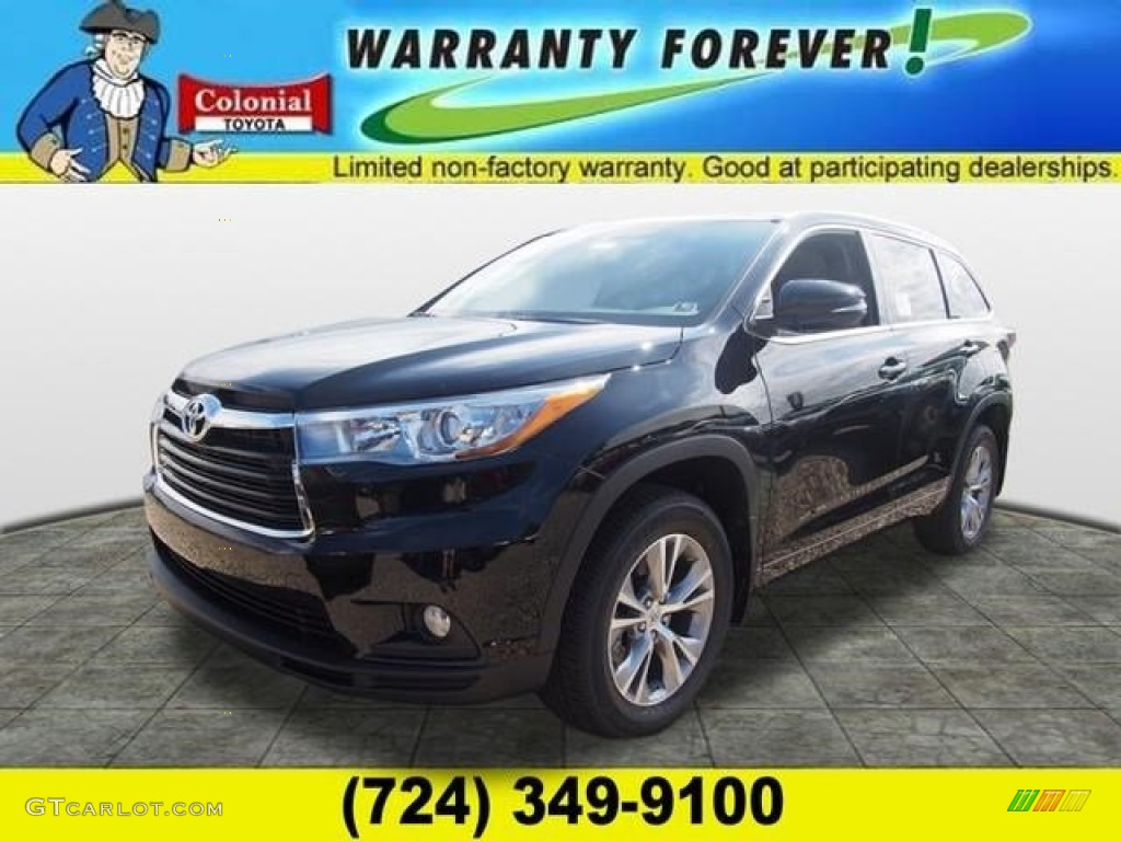 2015 Highlander XLE AWD - Attitude Black Metallic / Ash photo #1