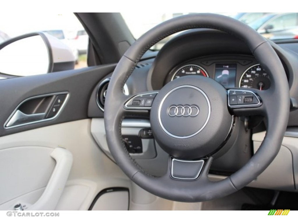 2016 Audi A3 1.8 Premium Plus Titanium Gray Steering Wheel Photo #107364664