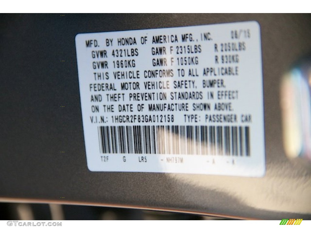 2016 Accord EX-L Sedan - Modern Steel Metallic / Black photo #21