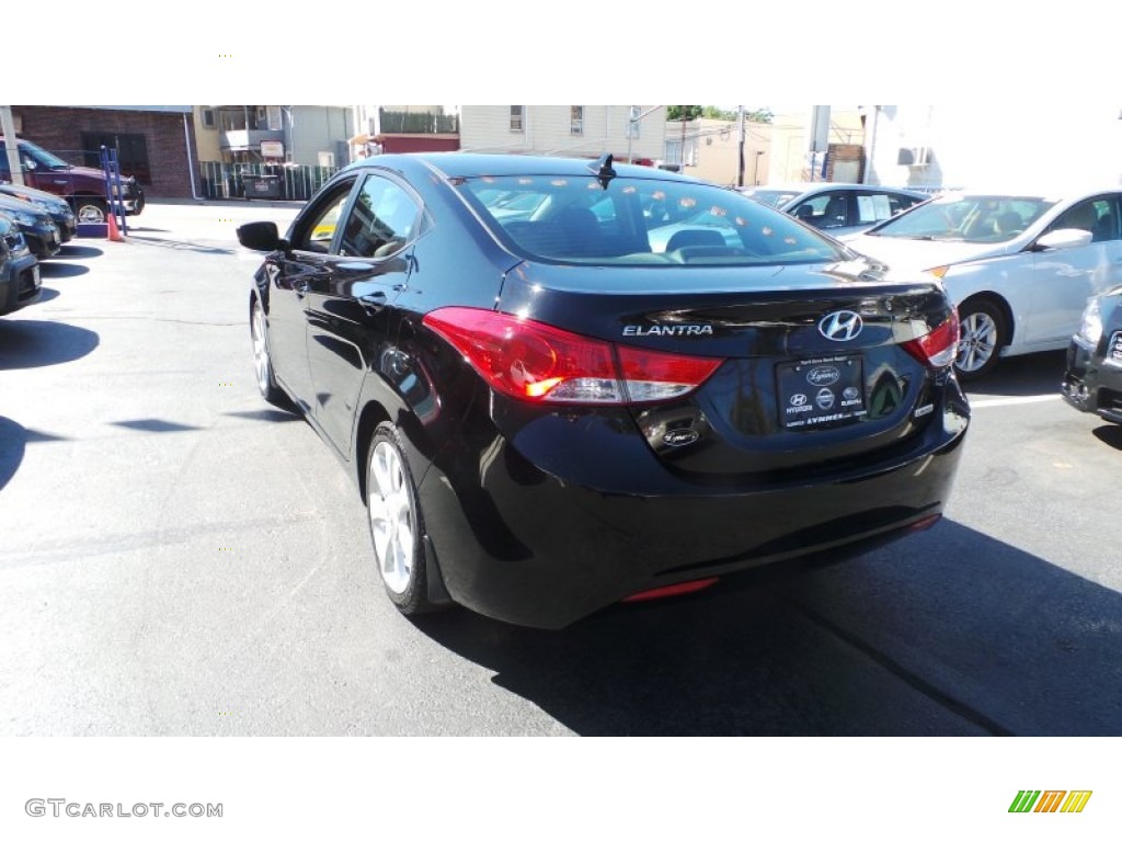 2012 Elantra Limited - Black Noir Pearl / Black photo #4